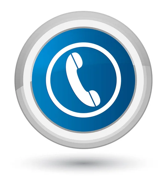 Phone icon prime blue round button — Stock Photo, Image