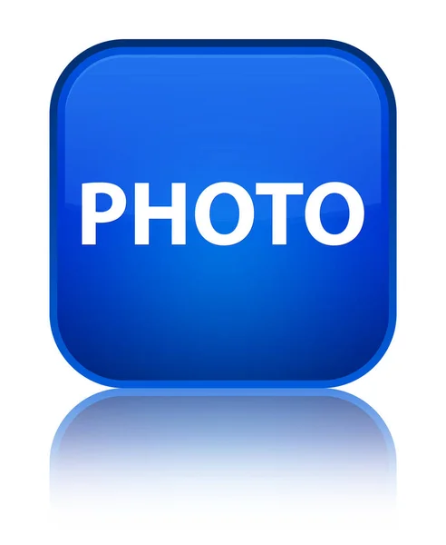 Photo special blue square button — Stock Photo, Image
