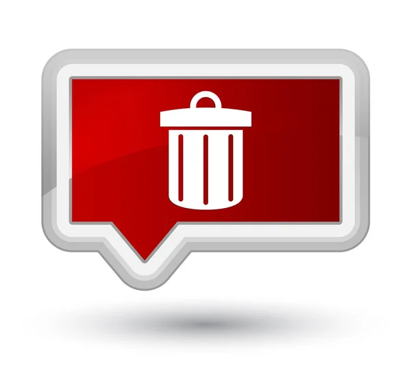 Lixeira ícone principal banner vermelho botão — Fotografia de Stock