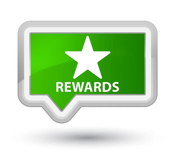Rewards (star icon) prime green banner button — Stock Photo, Image