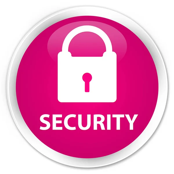 Sicurezza (icona del lucchetto) pulsante rotondo rosa premium — Foto Stock