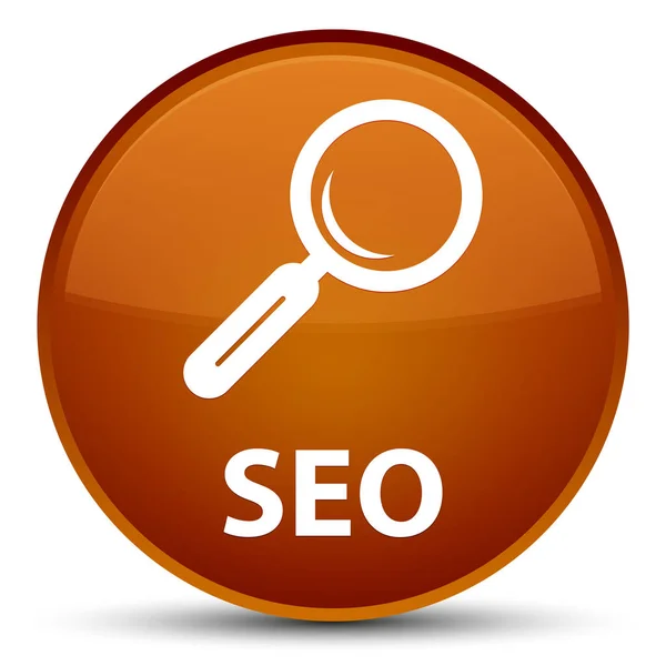 Seo special brown round button — Stock Photo, Image