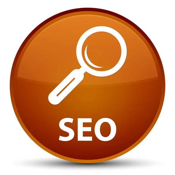 SEO speciale bruin ronde knop — Stockfoto