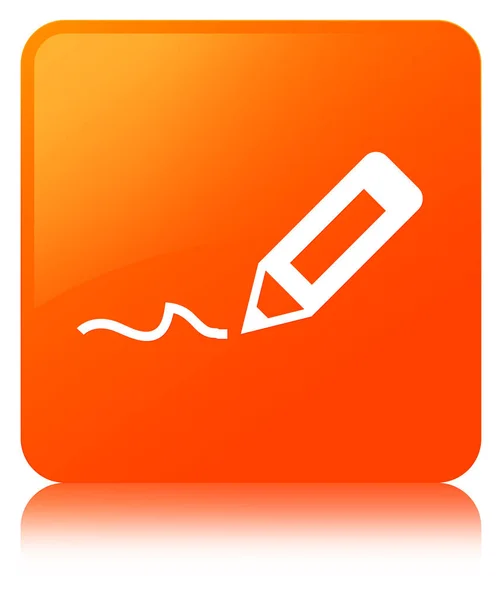 Zarejestruj się ikona pomarańczowy przycisk kwadratowy — Zdjęcie stockowe