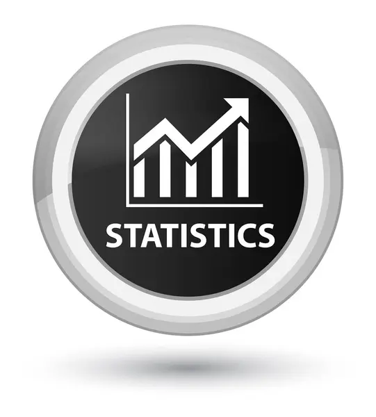 Statisztikák prime fekete kerek gomb — Stock Fotó