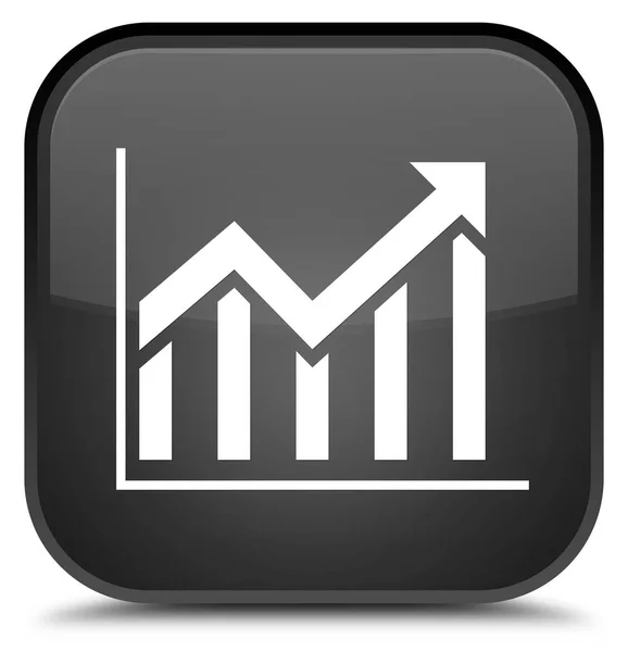 Statistics icon special black square button — Stock Photo, Image