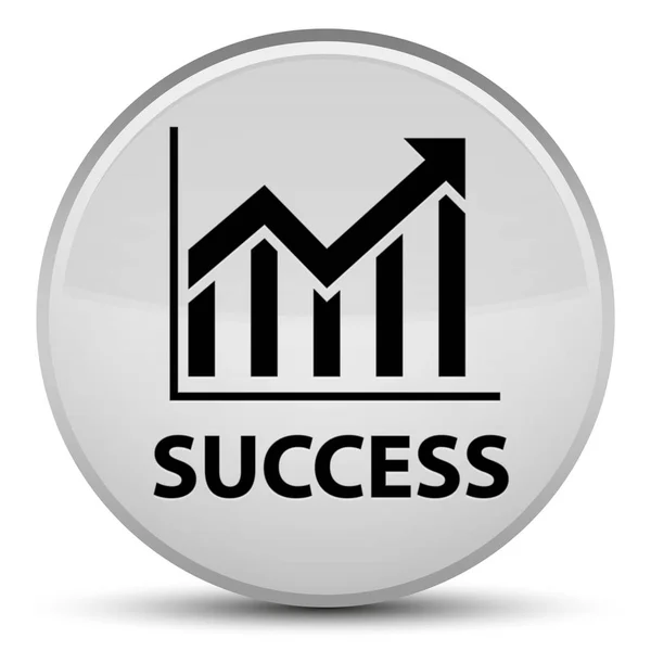 Succes (statistieken pictogram) speciale witte ronde knop — Stockfoto