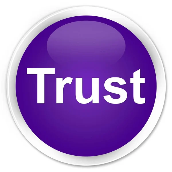 Фиолетовая круглая кнопка доверия — стоковое фото