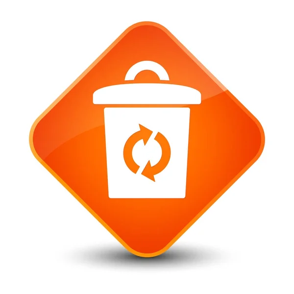 ゴミ箱アイコン エレガントなオレンジ色のダイヤモンド ボタン — ストック写真