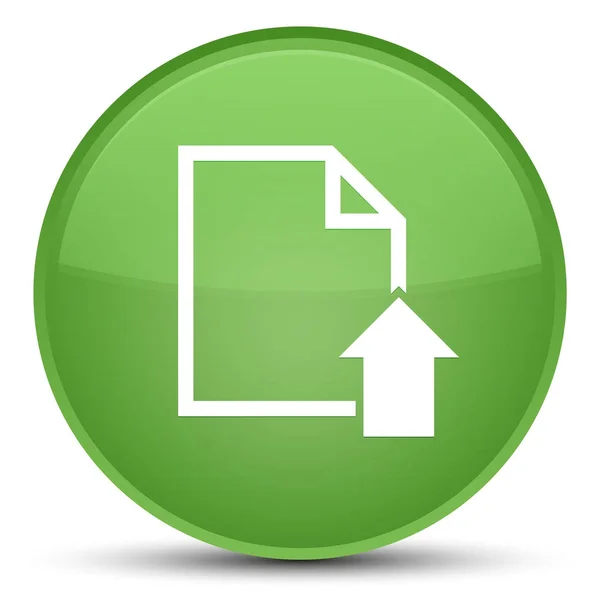 Carica l'icona del documento speciale pulsante rotondo verde morbido — Foto Stock