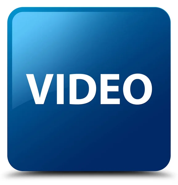 Video azul botón cuadrado —  Fotos de Stock