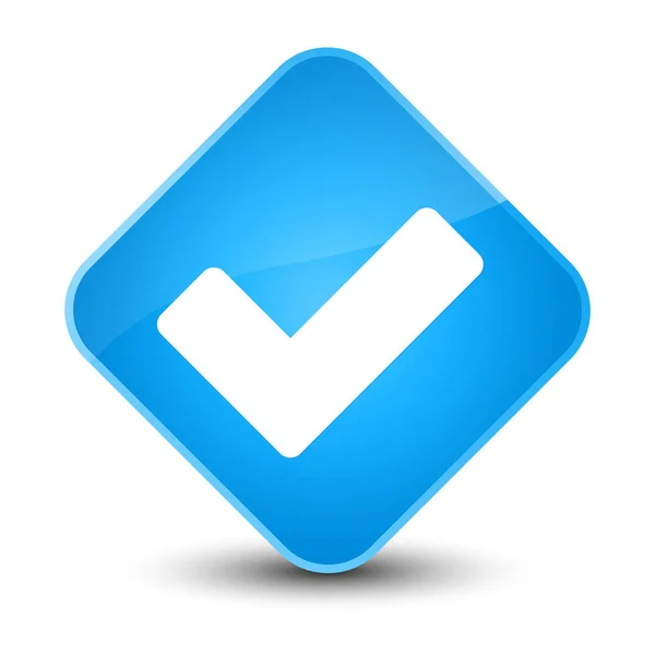 Validate icon elegant cyan blue diamond button — Stock Photo, Image