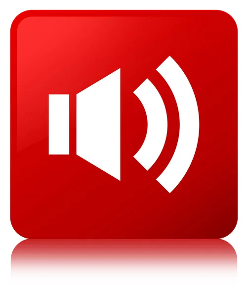 Volume icon red square button — Stock Photo, Image