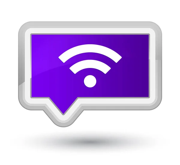 Wifi icona primo pulsante banner viola — Foto Stock