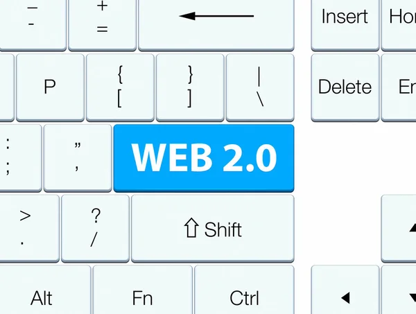 Web 2.0 シアン ブルー キーボード ボタン — ストック写真