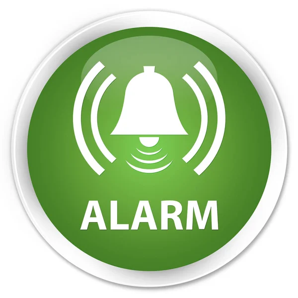 Alarme (icône cloche) bouton rond vert doux premium — Photo