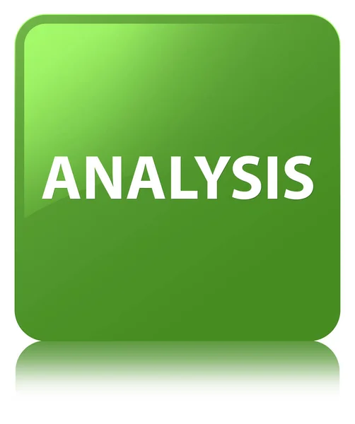 Analizy miękki zielony przycisk kwadratowy — Zdjęcie stockowe