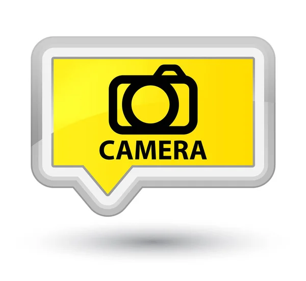 Camera prime yellow banner button — Stock Photo, Image