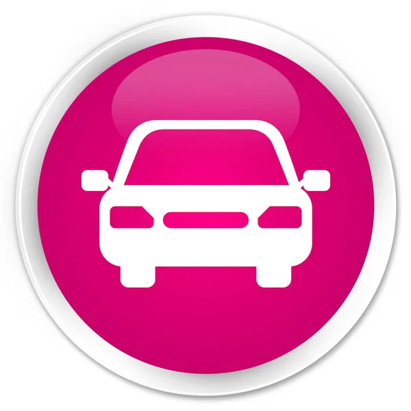 Icono de coche premium botón redondo rosa —  Fotos de Stock