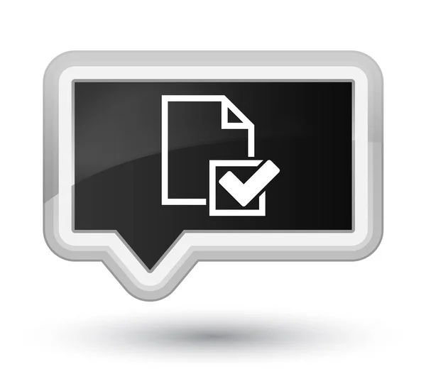 Checklist icon prime black banner button — Stock Photo, Image