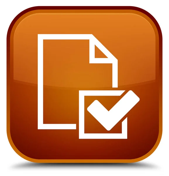 Lista de verificación icono especial botón cuadrado marrón — Foto de Stock