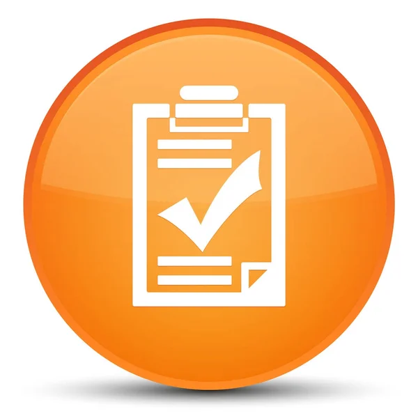 Lista de verificación icono especial naranja botón redondo — Foto de Stock