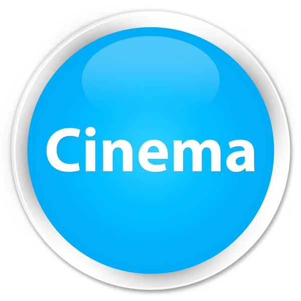 Cinema premium ciano azul botão redondo — Fotografia de Stock