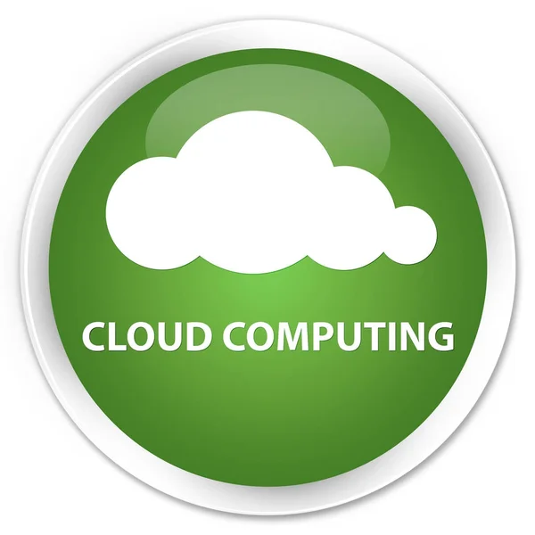 Cloud computing premium botón redondo verde suave — Foto de Stock