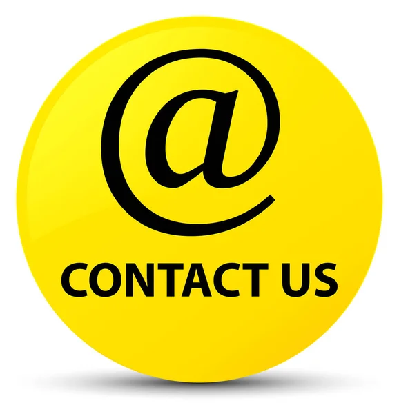 Skontaktuj się z nami (adres e-mail ikona) żółty okrągły przycisk — Zdjęcie stockowe