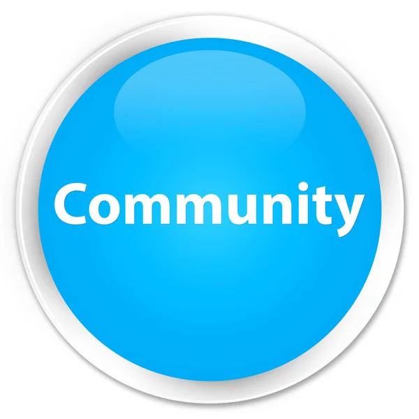 Społeczności premium cyan niebieski okrągły przycisk — Zdjęcie stockowe