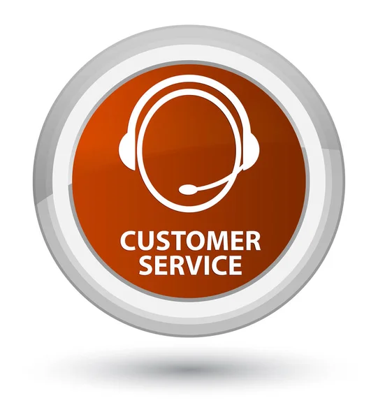 Customer service (customer care icon) prime brown round button — Stock Photo, Image