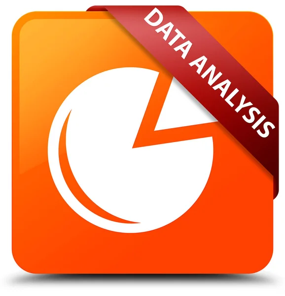 Data analyse (grafiek pictogram) oranje vierkante knop rood lint in co — Stockfoto