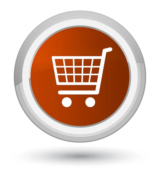 E-commerce prime bruin ronde knoop van het pictogram — Stockfoto