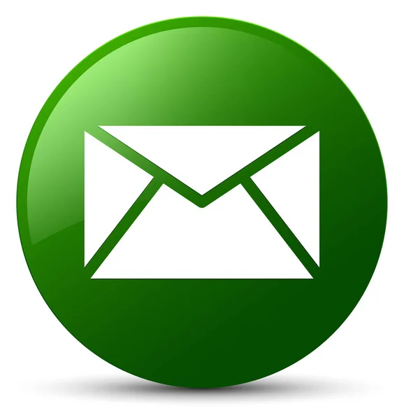 Email icona verde pulsante rotondo — Foto Stock