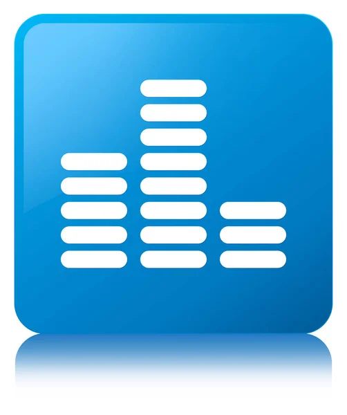 Equalizer icon cyan blue square button — Stock Photo, Image