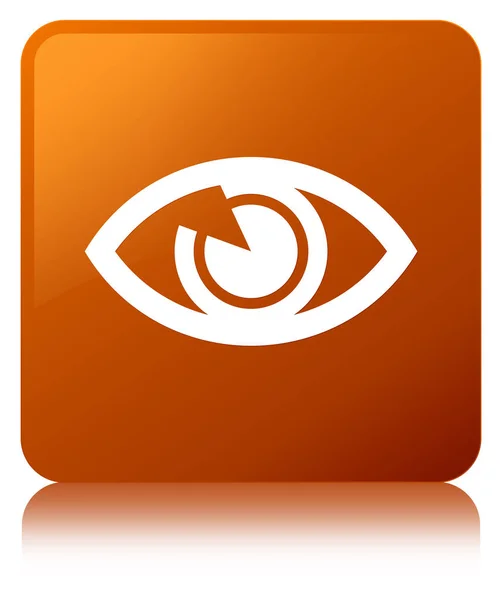 Eye icon brun fyrkantiga knappen — Stockfoto