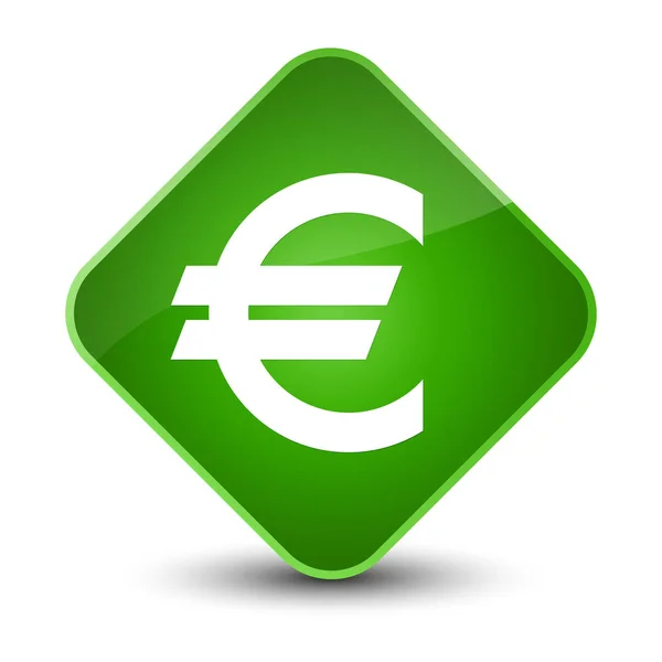 Euro sign icon elegant green diamond button — Stock Photo, Image