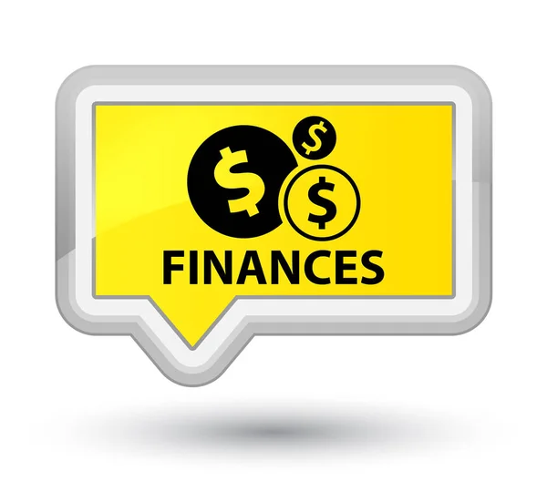 Finances (dollar sign) prime yellow banner button — Stock Photo, Image
