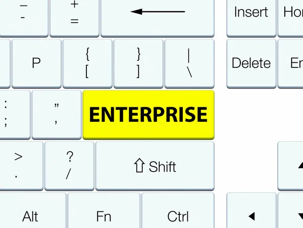 Przycisk żółty klawiatury Enterprise — Zdjęcie stockowe