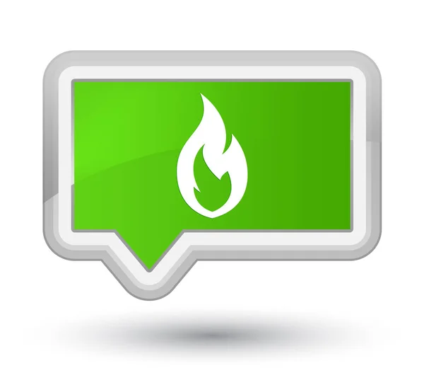 Fire flame icon prime soft green banner button — Stock Fotó