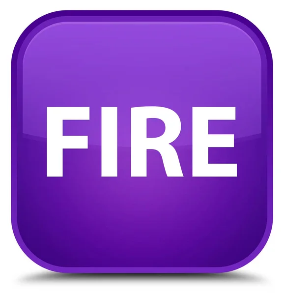 Fire special purple square button — Stock Photo, Image