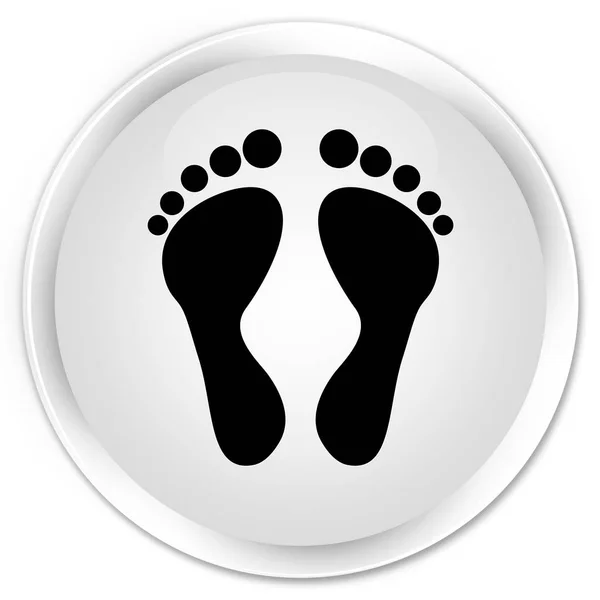 Footprint icon premium white round button — Stock Photo, Image