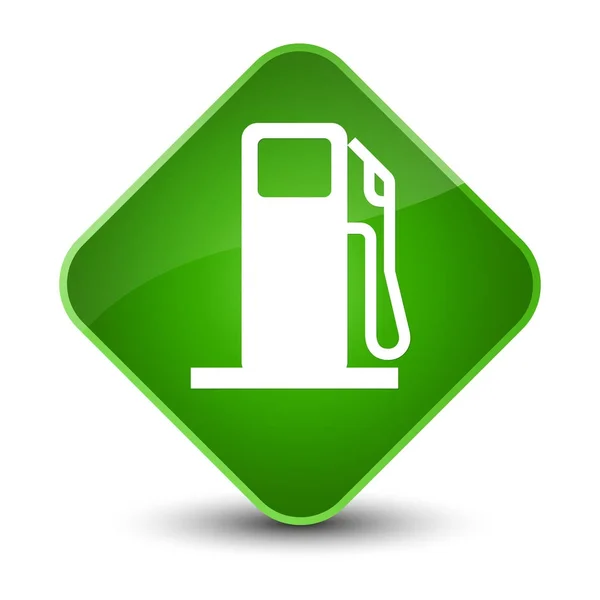 Ícone distribuidor de combustível elegante botão diamante verde — Fotografia de Stock