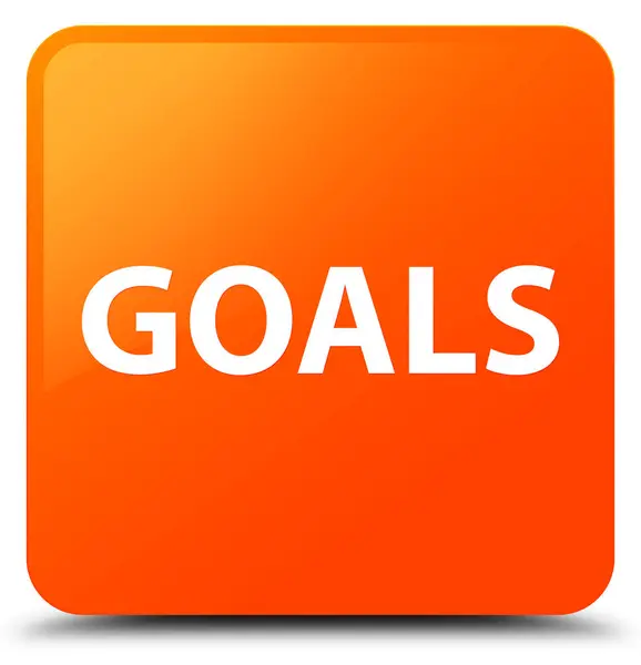 Goals orange square button — Stock Photo, Image