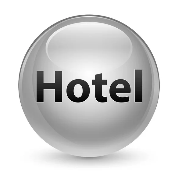 Bouton rond blanc vitreux Hotel — Photo