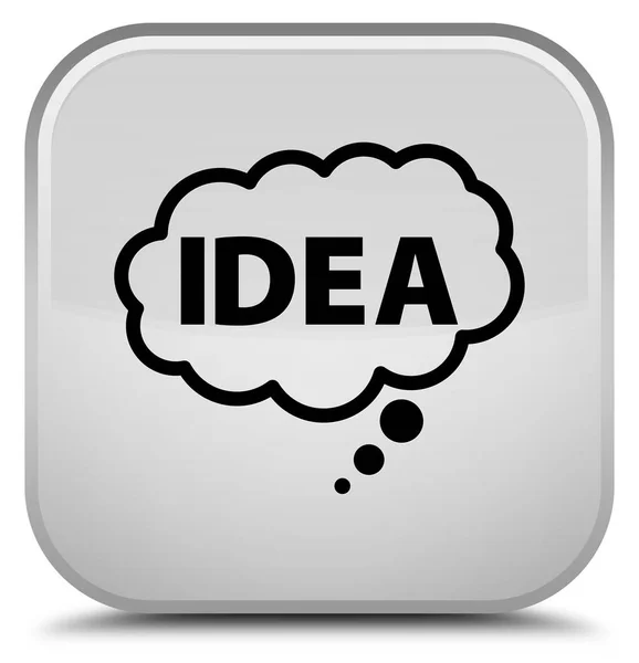 Idea bubble icon special white square button — Stock Photo, Image