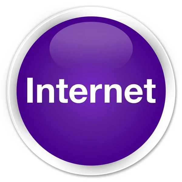 Internet prémio roxo botão redondo — Fotografia de Stock
