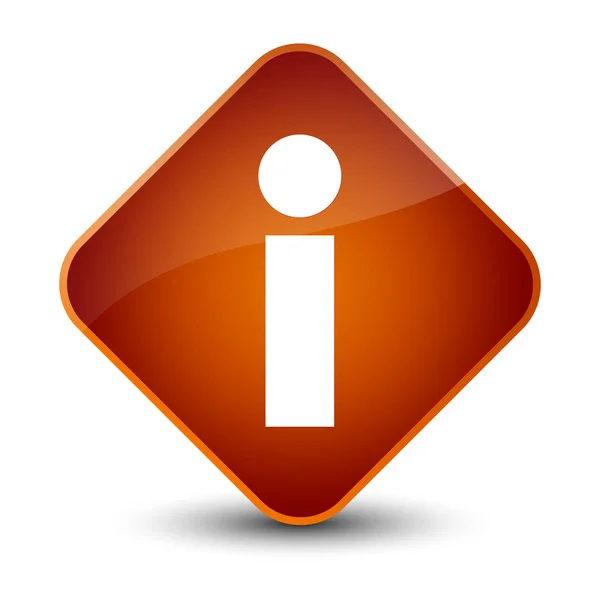 Info icon elegant brown diamond button — Stock Photo, Image