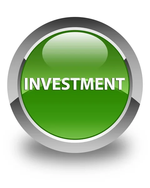 Inwestycji błyszczący miękki zielony okrągły przycisk — Zdjęcie stockowe