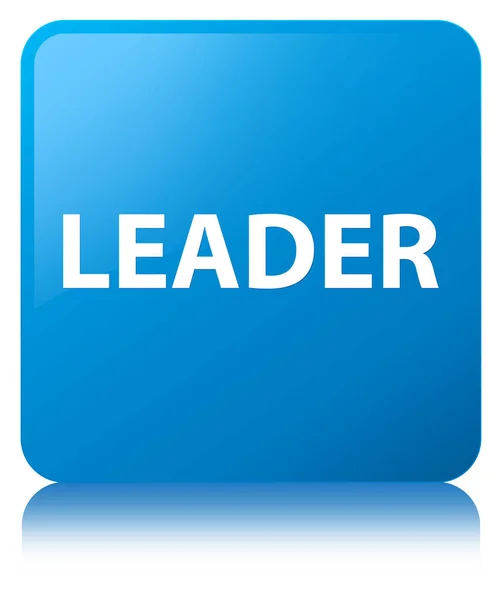 Leader Cyan blaue Quadrat-Taste — Stockfoto